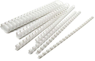 Пружины для переплета пластиковые Silwerhof d=22мм 136-180лист A4 белый (50шт) (1373589)