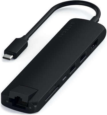 Адаптер Satechi USB-C Slim Multiport with Ethernet Adapter, Black [ST-UCSMA3K]