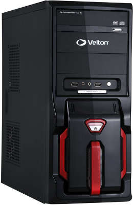 Корпус midiATX 2.03 Velton 2239 D+Red,  400W