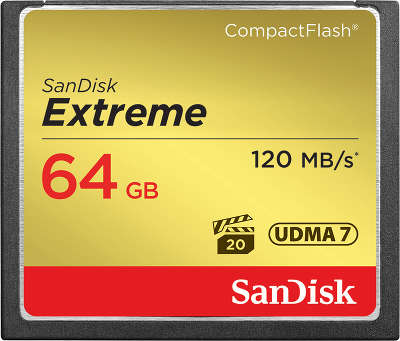 Карта памяти 64 Гб Compact Flash SanDisk Extreme 120MB/s [SDCFXSB-064G-G46]