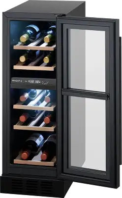 Винный шкаф Weissgauff WWCI-16 DB DualZone 1-нокамерн. черный глянц. (438723)