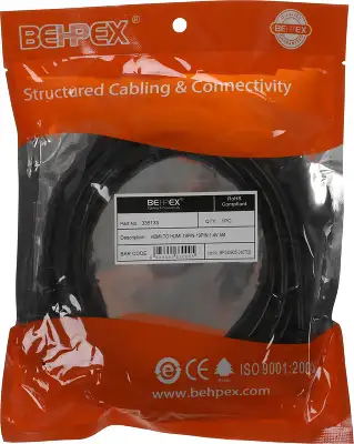 Кабель аудио-видео High Speed ver.1.4 HDMI (m)/HDMI (m) 5м. Позолоченные контакты черный