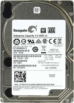 Жёсткий диск SATA 2,5" Seagate 1Tb, ST1000NX0313, Enterprise Capacity 2.5, 7200 rpm, 128Mb buffer