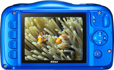 Цифровая фотокамера Nikon COOLPIX W100, влагозащищённая синяя + рюкзак