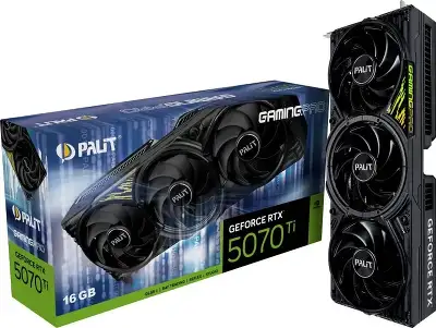 Видеокарта Palit PCI-E 5.0 PA-RTX5070Ti GAMINGPRO NVIDIA GeForce RTX 5070TI 16Gb 256bit GDDR7 2295/28000 HDMIx1 DPx3 HDCP Ret