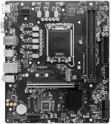 Материнская плата MSI PRO B760M-E DDR4 B760, LGA1700, 2*DDR4, 1*PCIEx16, 1*PCIEx1, 1*M.2, 4*USB3.2Gen1, 8*USB2.0, 4*SATA3.0, 1G, VGA, HDMI, M-ATX, RTL