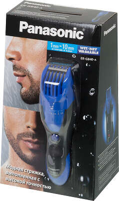Машинка для стрижки Panasonic ER-GB40-A520 синий/черный (насадок в компл:1шт)