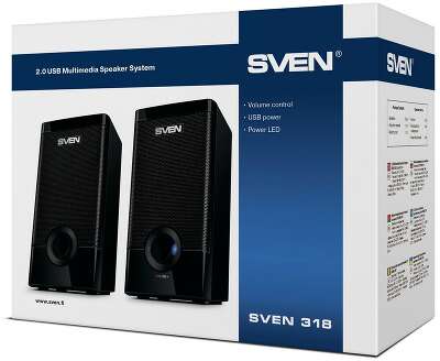 Акустическая система 2.0 SVEN 318 черный (5Вт, питание от USB) (SV-015176)