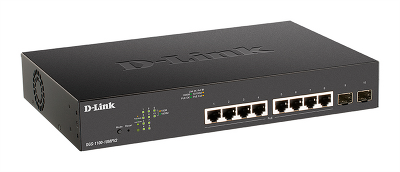 коммутатор D-Link Настраиваемый L2 PoE-коммутатор, 8х1000Base-T PoE, 2x1000Base-X SFP, PoE-бюджет 130 Вт