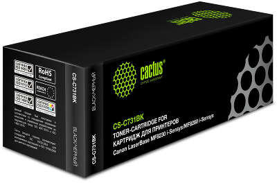 Картридж лазерный Cactus CS-C731BK 731 BK черный (1600стр.) для Canon LaserBase MF8230 i-Sensys/MF8280 i-Sensys с чипом