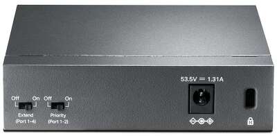 Коммутатор TP-LINK TL-SF1005P 5-портовый 10/100 Мбит/с настольный коммутатор с 4 портами PoE, 5 портов RJ45 10/100 Мбит/с, включая 4 порта PoE, бюджет PoE до 58 Вт, стальной корпус {12} (083199)
