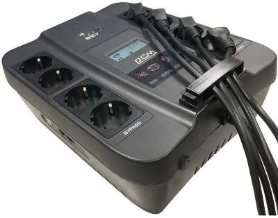 PowerCom Spider SPD-1100U LCD USB ИБП {Line-Interactive, 1100VA / 605W, 8xEURO: 4 с резервным питанием, 4 с фильтрацией, USB/USB-порт зарядки 2.4 А} (1452054)