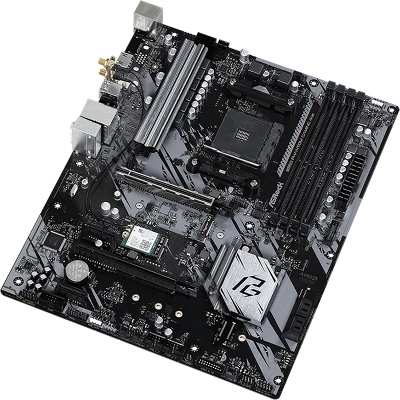 Материнская плата ASROCK B550 PHANTOM GAMING 4/ac, AM4, B550, 4*DDR4, 6*SATA, 2*M.2, 6*USB 3.2, 6*PCIx16, 2*PCIx1, 1*M.2 (Key E), HDMI, ATX