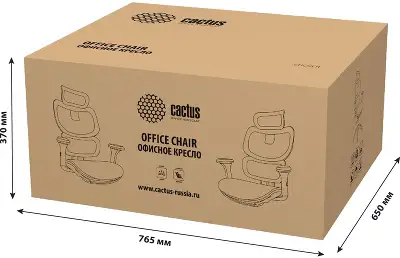 Кресло Cactus CS-MC555-GY черный/серый сетка с подголов. крестов. пластик пластик черный