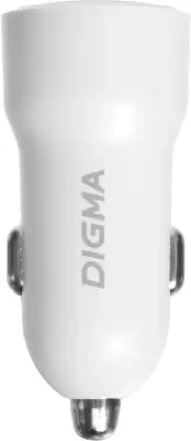 Автомобильное зар./устр. Digma DGC1С 12W 2.4A 2xUSB белый (DGC1C2LX22WH)