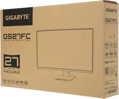 Монитор Gigabyte 27" GS27FC черный VA LED 16:9 HDMI полуматовая 3000:1 250cd 178гр/178гр 1920x1080 180Hz FreeSync Premium DP FHD 4.53кг
