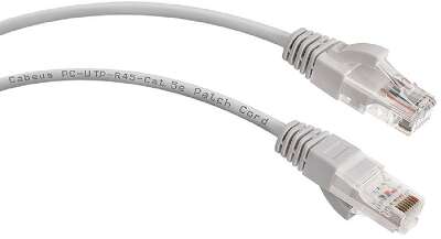 Cabeus PC-UTP-RJ45-Cat.5e-5m Патч-корд U/UTP, категория 5е, 2xRJ45/8p8c, неэкранированный, серый, PVC, 5м