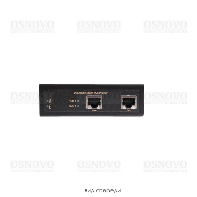 PoE-инжектор OSNOVO Midspan-1/903G(Booster) Промышленный PoE-инжектор Gigabit Ethernet на 90W с бустером напряжения. Соответствует стандартам PoE IEEE 802.3af/at/bt. Автоматическое определение PoE устройств. Мощно