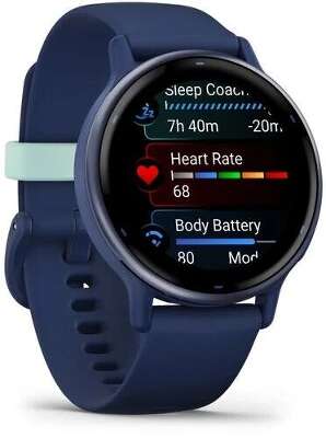 Garmin Vivoactive 5 - Metallic Navy Спортивные часы 010-02862-12 Синие с металлически-синим безелем и силиконовым ремешком