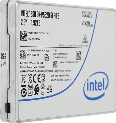 Накопитель SSD Intel S PCIe 4.0 x4 1.92TB SSDPF2KX019T1M1 D7 P5520