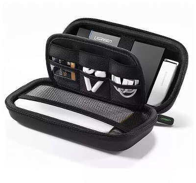 Органайзер UGREEN LP128 (50274) Hard Disk & Accessory Multi-functional Storage Bag  для кабелей, наушников и жестких дисков. Размер: бульшой (L). Цвет: черный