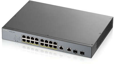 Коммутатор Zyxel GS1350-18HP-EU0101F (L2) 16x1Гбит/с 2xКомбо(1000BASE-T/SFP) 16PoE+ 250W управляемый
