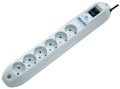 Сетевой фильтр Pilot GL 6 розеток (5 евро + 1 без заземления) 5 м/ Surge protector Pilot GL 6 outlets (5 euro + 1 without ground) 10A / 2.2kVt, 5m