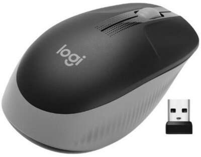 Мышь беспроводная Logitech M190 grey ( USB, оптическая, 1000dpi, 3but) (910-005906)