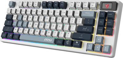 Клавиатура беспроводная Keyboard MSI FORGE GK600 TKL, Wireless, Mechanical Linear Switches, RGB LED, 4000mA/h, Sky