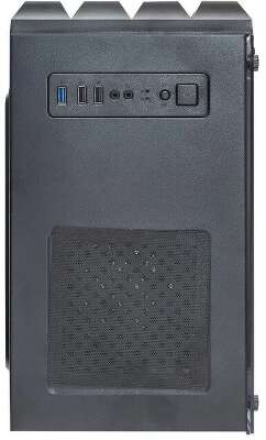 Корпус MINITOWER mATX W/PSU 2xUSB+USB3.0 аудио черный 4x120mm Fan с RGB подсветкой боковая панель - закаленное стекло Mistery R3 EX294383RUS EXEGATE