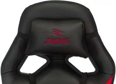 Кресло игровое Zombie DRIVER черный/красный эко.кожа с подголов. крестов. пластик