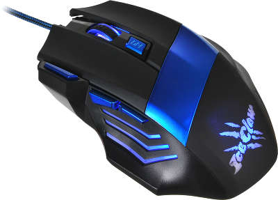 Мышь игровая USB Oklick 775G 2400 dpi, чёрная/синяя