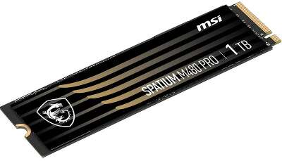 MSI SSD SPATIUM M480 Pro, 1000GB, M.2(22x80mm), NVMe, PCIe 4.0 x4, 3D TLC, R/W 7400/6000, IOPs 750 000/1 000 000, DRAM buffer 1024MB, TBW 700, DWPD 0.38 (5 лет)