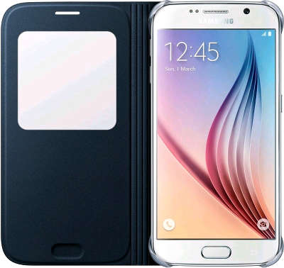 Чехол-книжка Samsung для Samsung Galaxy S6 S-View, черный (EF-CG920PBEGRU)