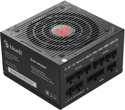 Блок питания Bloody ATX 850W BD-PS850G 80+ gold (20+4pin) APFC 120mm fan 12xSATA Cab Manag RTL