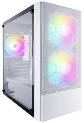 1STPLAYER Корпус FIREBASE X4-M White / mATX, TG / 1x120mm & 2x140mm LED fans inc. / X4-M-WH-2F1P-W-1F1-W