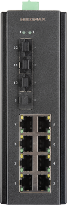 Управляемый промышленный L2+ коммутатор NIKOMAX, 8*10/100/1000Мбит/с PoE (af/at/BT) из которых 2 порта PoE BT, 4*1/2.5Гбит/с SFP+, Крепление на DIN-рейку, 2*ввода питания, питание 44-57В (блок питания 240Вт поставляется отдельно), -40С +75С.