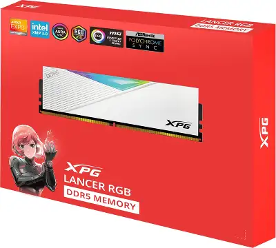 Память DDR5 2x16GB 6000MHz A-Data AX5U6000C3016G-DCLARWH XPG Lancer RGB RTL Gaming PC5-48000 CL30 DIMM 288-pin 1.35В kit single rank с радиатором Ret