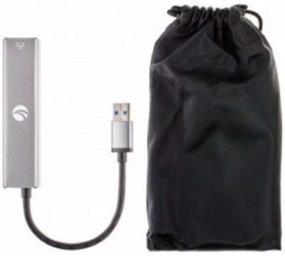 VCOM DH312A Переходник USB 3.0 -->RJ-45 1000Mbps+3 USB3.0, Aluminum Shell, 0.2м VCOM <DH312A>[4895182246843]