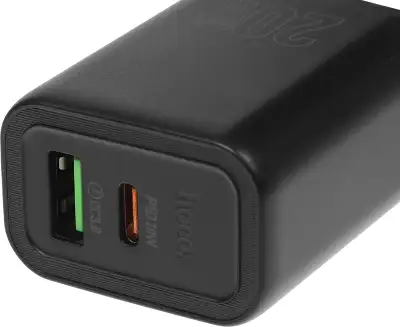 Зарядное устройство Hoco 20Вт, 3А, QC3.0/PD, 1xUSB, 1xType-C, N61, черный, коробка