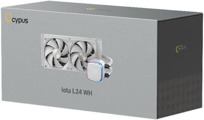 Система водяного охлаждения Ocypus Iota L24 WH, 240mm, Display Pump, 2x120mm FDB fans, LGA115X/1200/1700/18XX, AM4/AM5