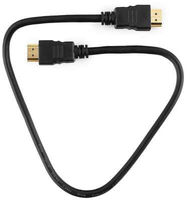 Кабель HDMI GEMBIRD/CABLEXPERT CC-HDMI4-0.5M black (0.5м, v2.0, 19M/19M, позол.разъемы, экран, пакет) (CC-HDMI4-0.5M)