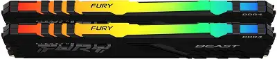 Память DDR5 2x32GB 5200MHz Kingston KF552C40BBAK2-64 Fury Beast RGB RTL Gaming PC5-41600 CL40 DIMM 288-pin 1.25В kit single rank с радиатором Ret