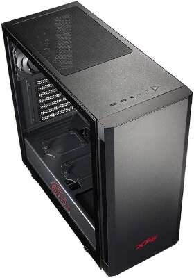 XPG INVADER BLACK (INVADER-BKCWW) (Midi-Tower, черный, TG, 120mm fan*2)