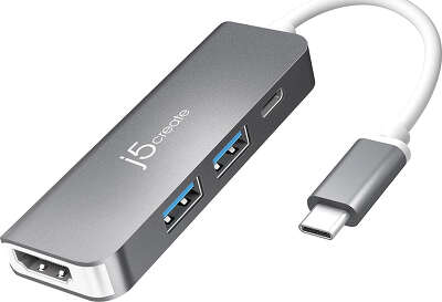 Адаптер j5create USB-C to HDMI/USB3.0/USB-C PD [JCD371]