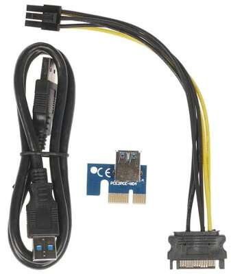 Espada Переходник/удлинитель (Riser) PCI-Ex1 (M) -> PCI-Ex16 (F)(ver009s), с питанием, 80cm (EPCIeKit) (43370)