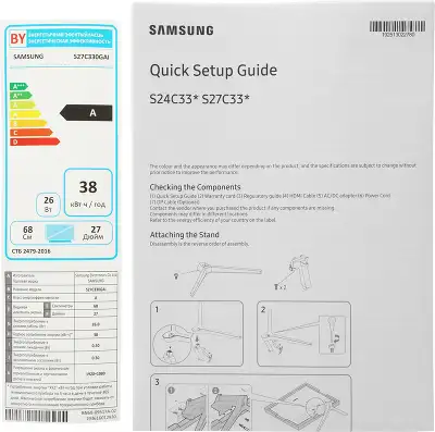Монитор Samsung 27" S27C330GAI черный IPS LED 4ms 16:9 HDMI полуматовая 250cd 178гр/178гр 1920x1080 100Hz FreeSync DP FHD 3.6кг