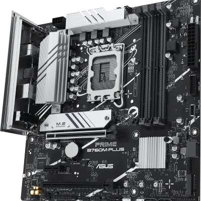 ASUS PRIME B760M-PLUS (Socket 1700, mATX, 4xDDR5(192GB), DP/HDMI 2.1, 2xPCIe 4.0x16/1xPCIe 4.0, 1xLAN (2.5GbE), 4xSATA 6Gb/s, 2xM.2, 2xUSB 3.2, 4xUSB 2.0, 1xPS/2)