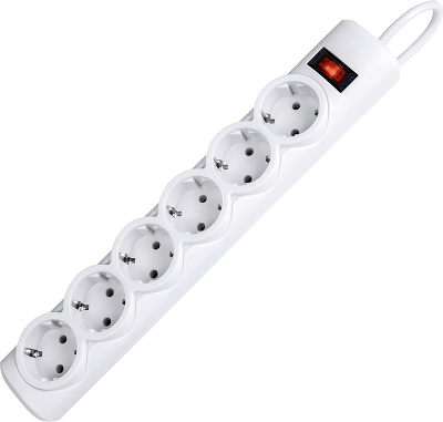 Сетевой фильтр Defender DFS 151 1,8 м, белый, 6 розеток/ Surge Protector Defender DFS 151 1,8m, white, 6 outlets