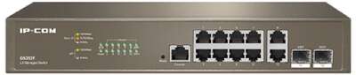 IP-COM G5312F Коммутатор управляемый в стойку, 10*1Gbit RJ45, 2*SFP 1Gbit,  console port